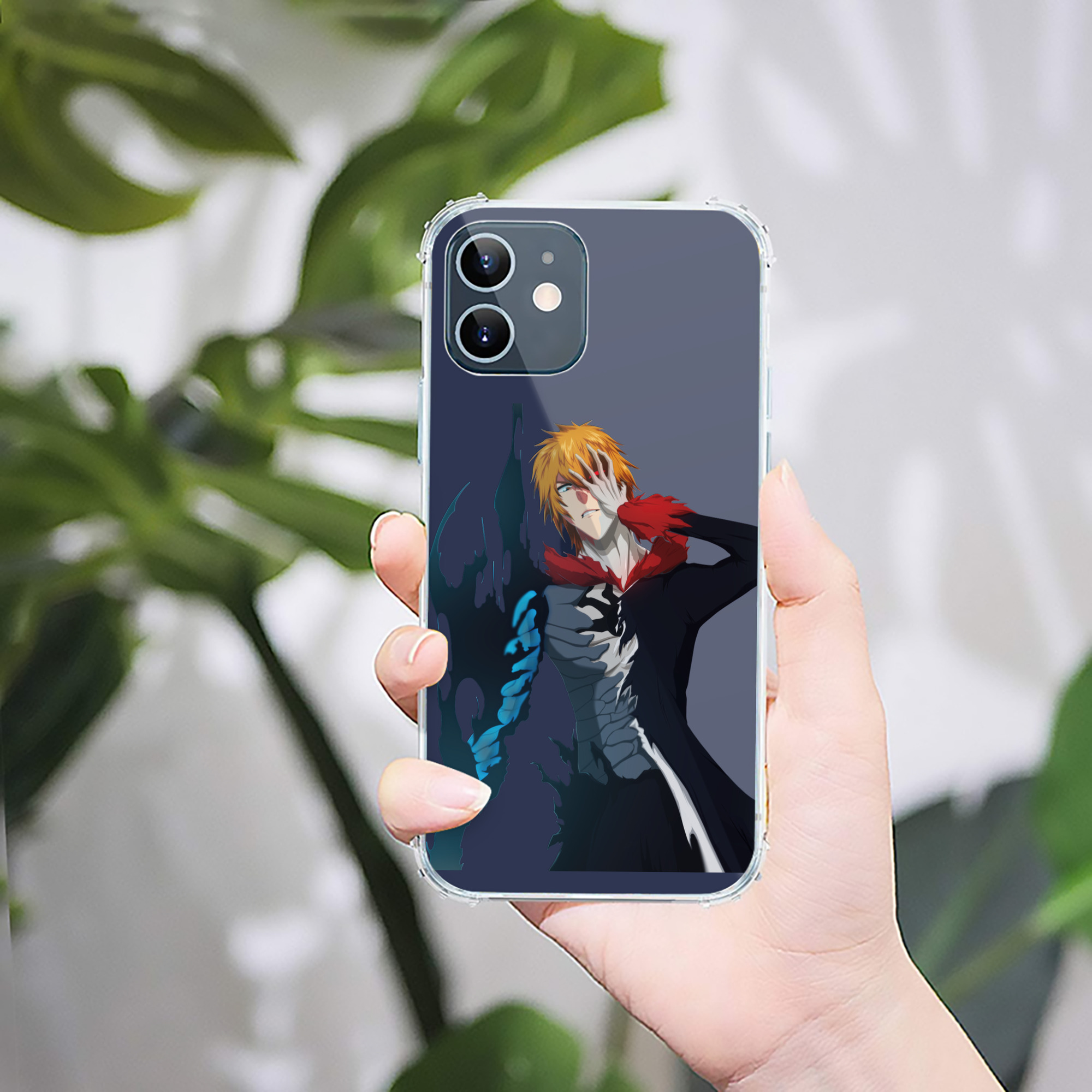 （画像用） ブリーチ 黒崎一護（くろさき いちご）BLEACH Kurosaki Ichigo 【iPhone 12シリーズ対応】透明スマホケース（クリアソフトケース）